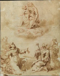 Madonna and Child Adored by Four Saints